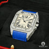 Cartier watch | Cartier Santos 100 Iced 40mm Men&#39;s Watch - Blue Crocodile Stainless