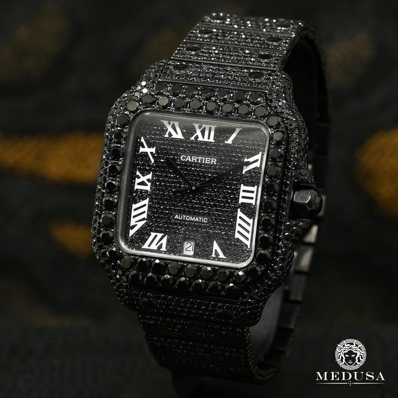Cartier santos 100 carbon black diamond Clearance
