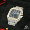 Montre Cartier | Homme 40mm Santos 100 XL - Blue Full Iced Or 2 Tons