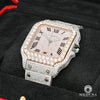 Montre Cartier | Homme 40mm Santos 100 XL - Full Iced Everose Or Rose 2 Tons