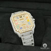 Montre Cartier | Homme 40mm Santos 100 XL - Full Iced Rainbow Or 2 Tons