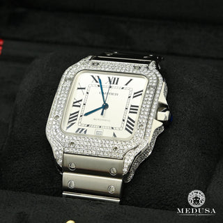 40mm Cartier Santos 100 XL - Iced - Stainless