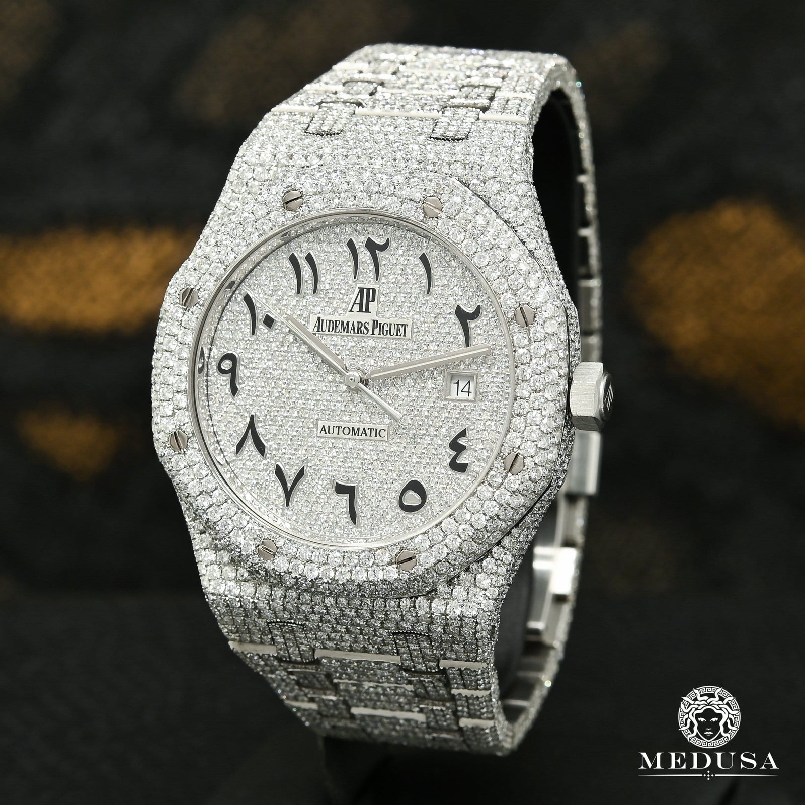 Audemars Piguet Watch | Audemars Piguet Royal Oak - Arabic Full Iced Stainless 41mm Men's Watch