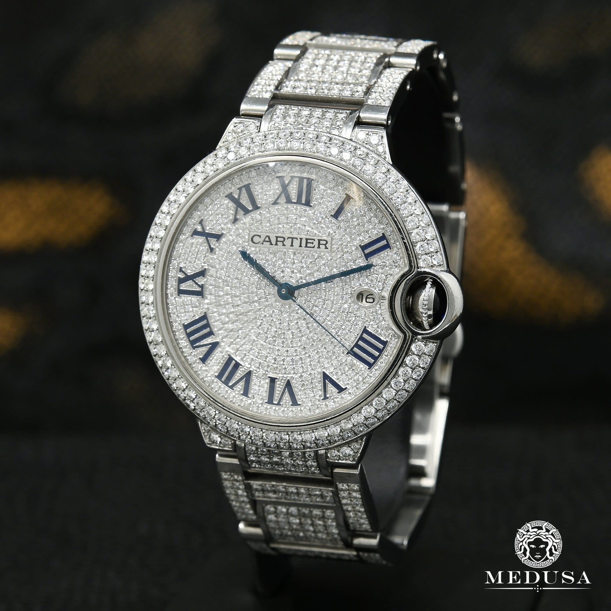 Cartier watch | Cartier Ballon Bleu 42mm Men's Watch - Iced Stainless