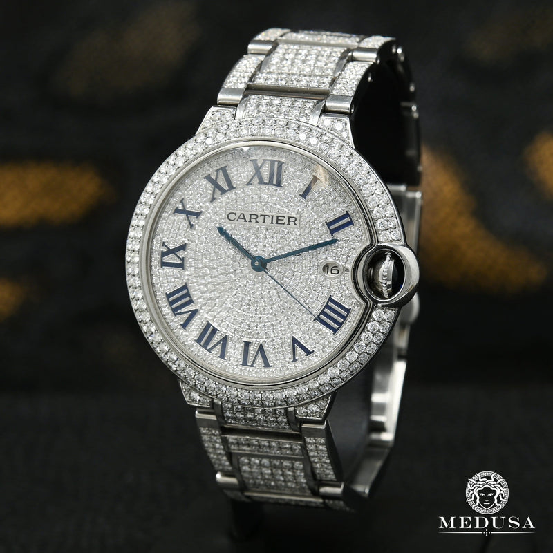 Cartier watch | Cartier Ballon Bleu 42mm Men&#39;s Watch - Iced Stainless