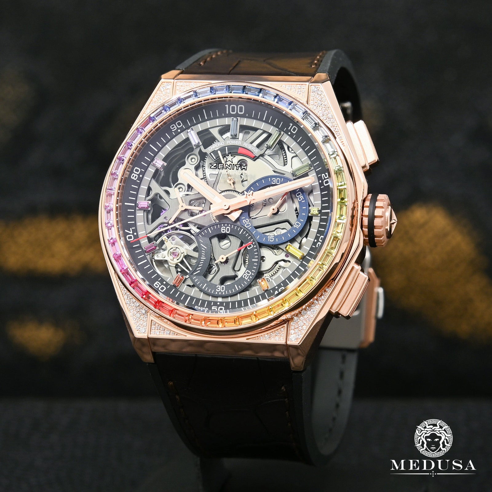 Montre Zenith | Montre Homme 44mm Zenith Defy El Primero 21 Rainbow Or Rose