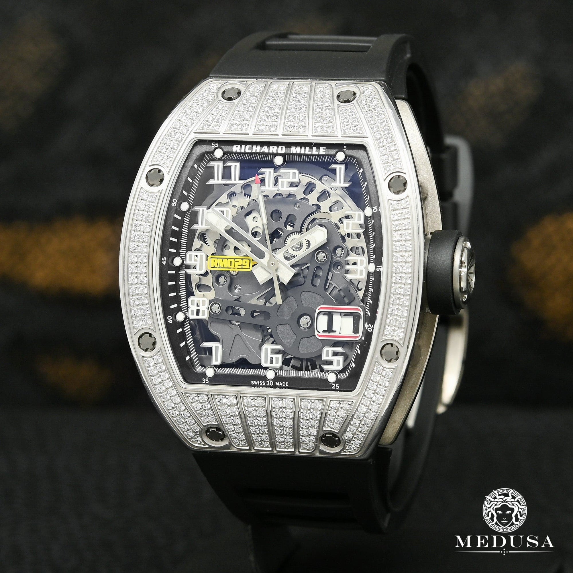 Richard Mille watch | Men's Watch 48mm Richard Mille White Gold Factory Diamond - RM029 White Gold