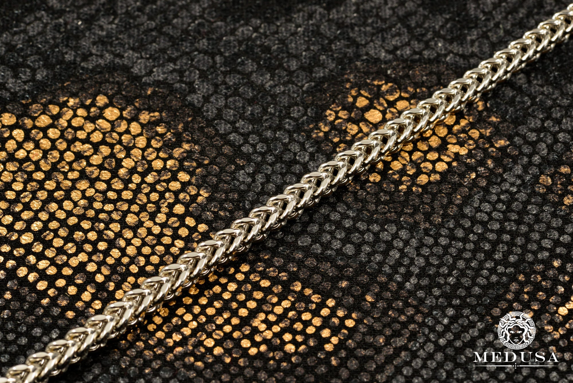 10K Gold Bracelet | Men's Bracelet 4mm Franco Bracelet White Gold