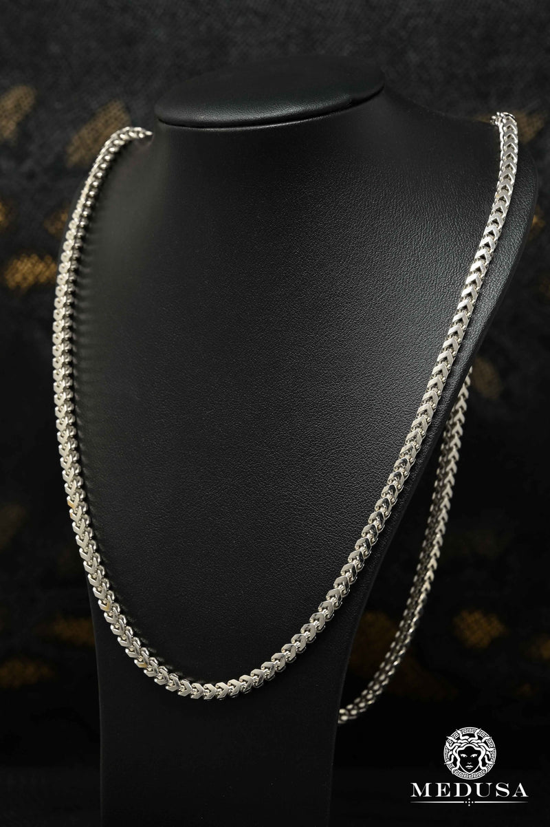 10K Gold Chain | Chain 4.5mm Franco Solid White Gold