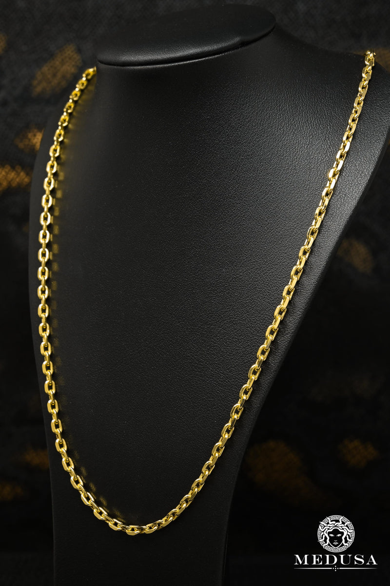 10K Gold Chain 4mm Hermes Link Solid Chain Medusa Jewelry