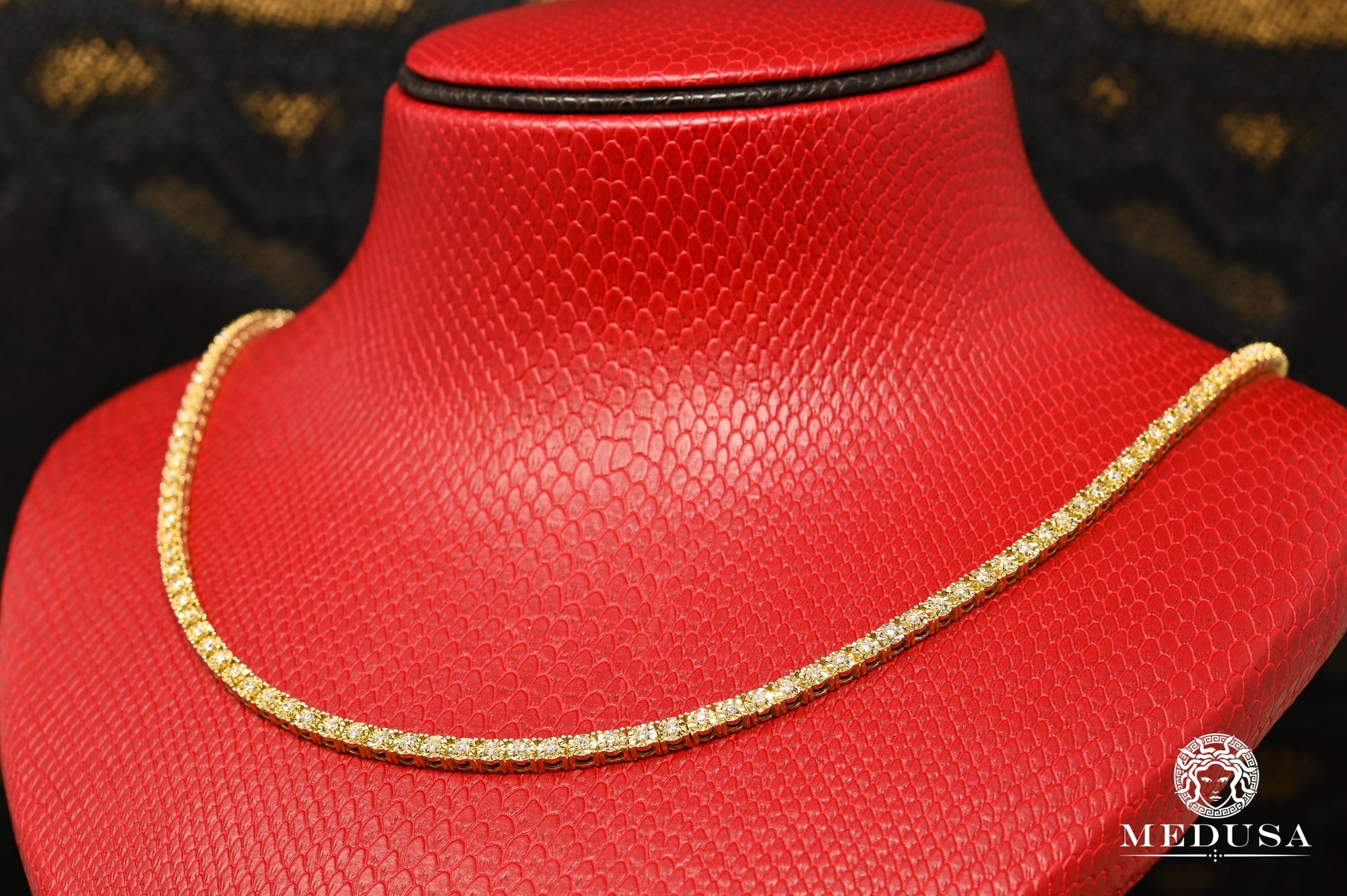 10K Gold Diamond Chain | Tennis Chain 4mm Tennis Invisible Prong