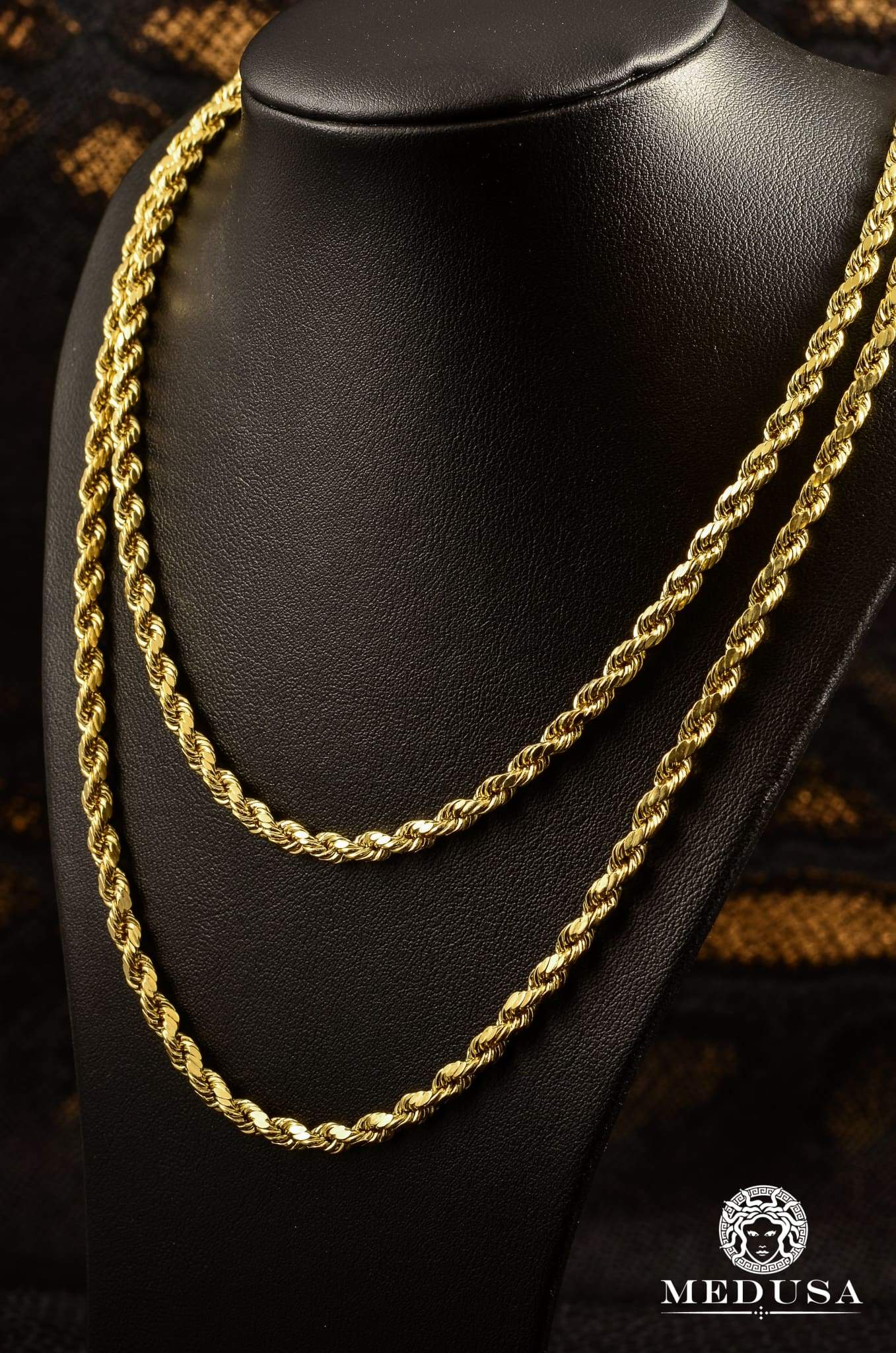 10K Gold Chain | 4mm chain Rope Diamond Cut
