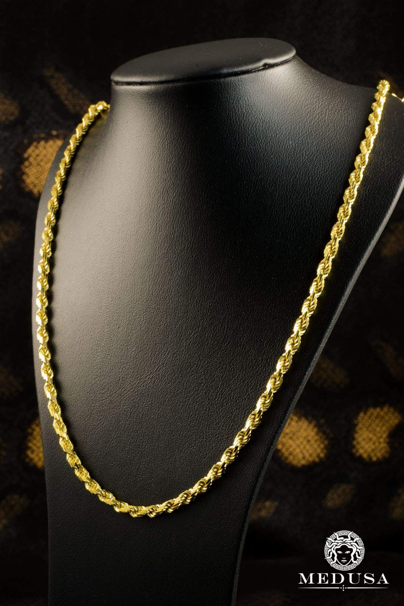10K Gold Chain | 4mm chain Rope Full Diamond Cut