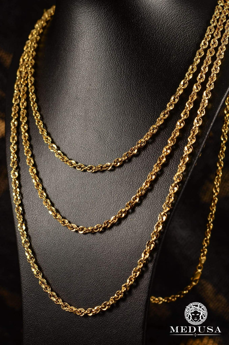 10K Gold Chain | 4mm chain Rope Half Cut