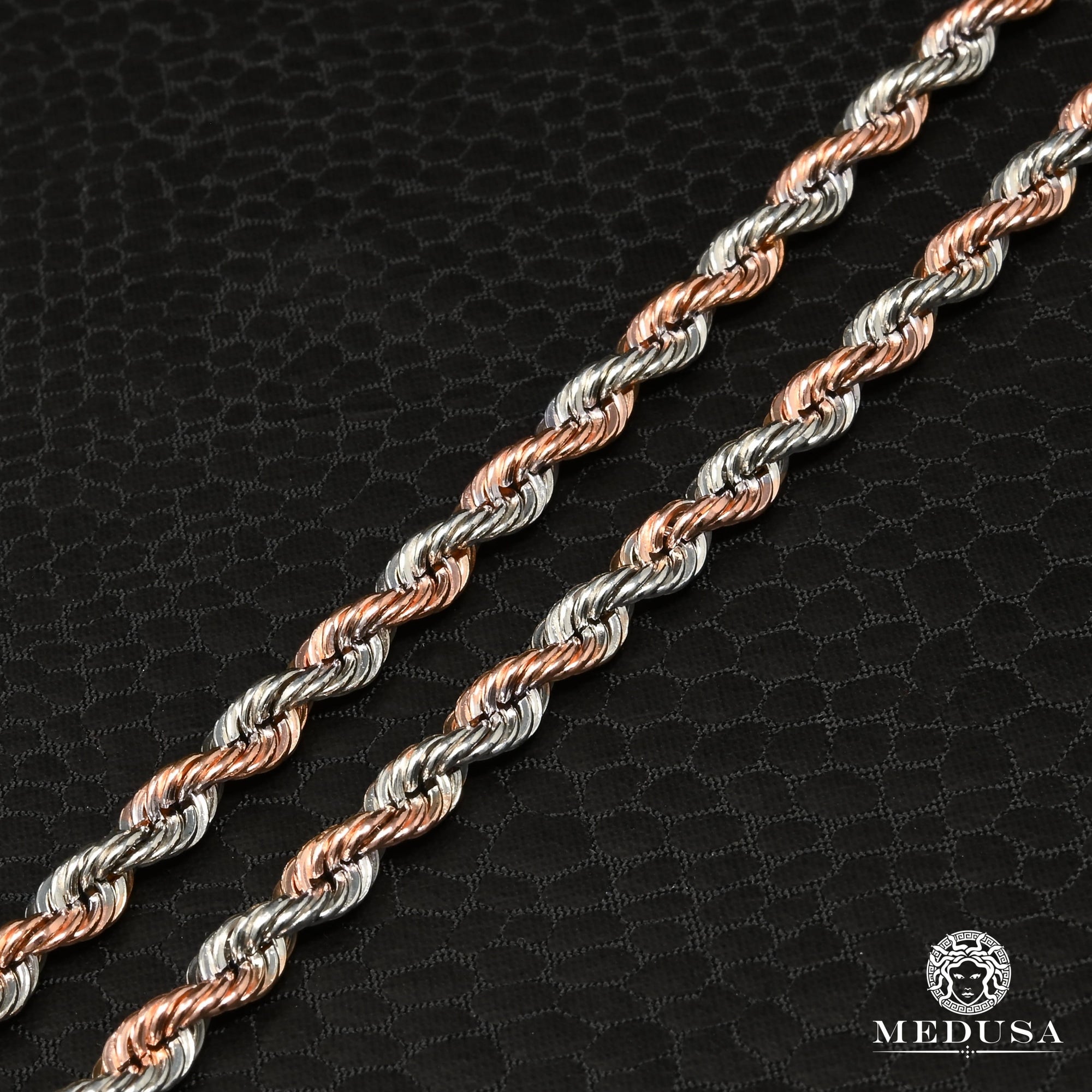 Rose Gold 10k Solid Gold Rope Chain 4mm Rope Chain Necklace 10K