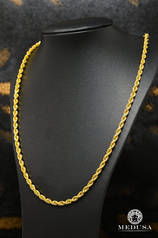 4mm Torsade Solid 750 - 22'' / Or Jaune