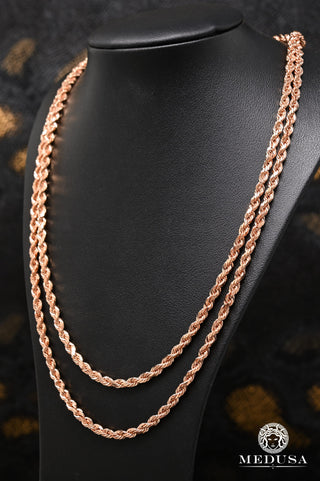 4mm Rope Solid Rose Gold  - 18'' / Rose Gold