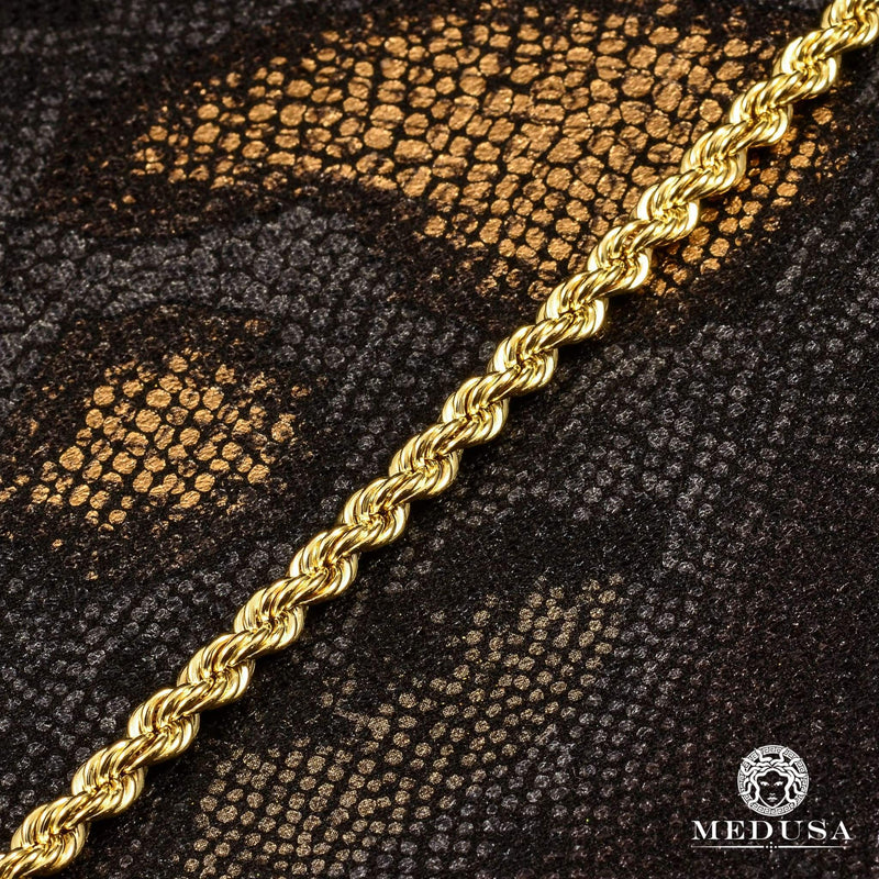 10K Gold Bracelet | Men&#39;s Bracelet 5mm Bracelet Rope