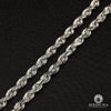 10K Gold Chain | 5mm chain Rope Solid Gold White