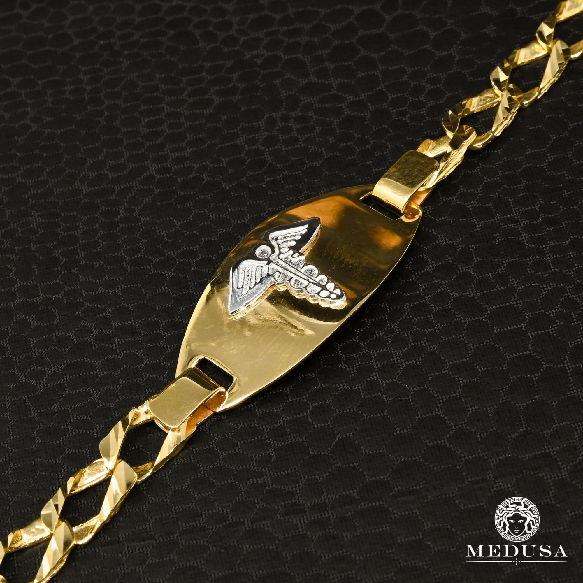 10K Gold Bracelet | Men's Bracelet 6.5mm Medical Bracelet M410