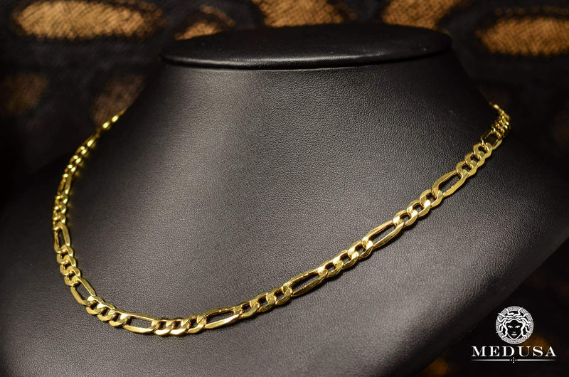 10K Gold Chain | Curb Chain 6.5mm Figaro Hollow