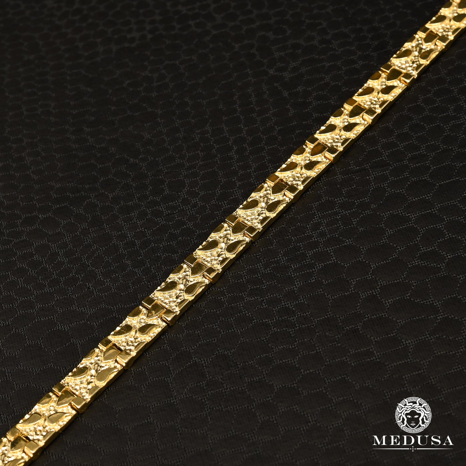 Bracelet en Or 10K | Bracelet Homme 6mm Bracelet Nugget 7.5’’ / Or Jaune