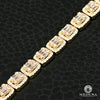 Bracelet à Diamants en Or 14K | Bracelet Homme 6mm Bracelet Tennis Square Baguette Or Jaune