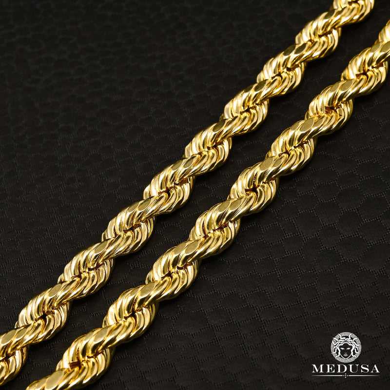 10K Gold Bracelet | Men&#39;s Bracelet 6mm Bracelet Rope Diamond Cut