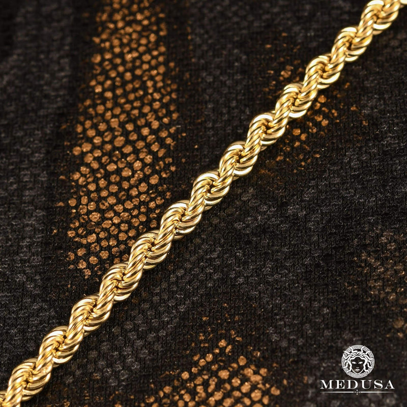 10K Gold Bracelet | Men&#39;s Bracelet 6mm Bracelet Rope