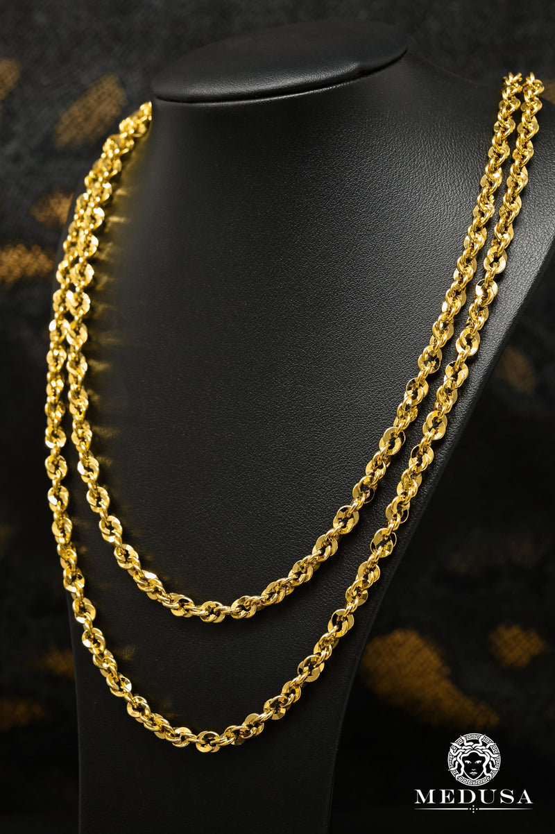 10K Gold Chain | 6mm chain Rope Half Cut