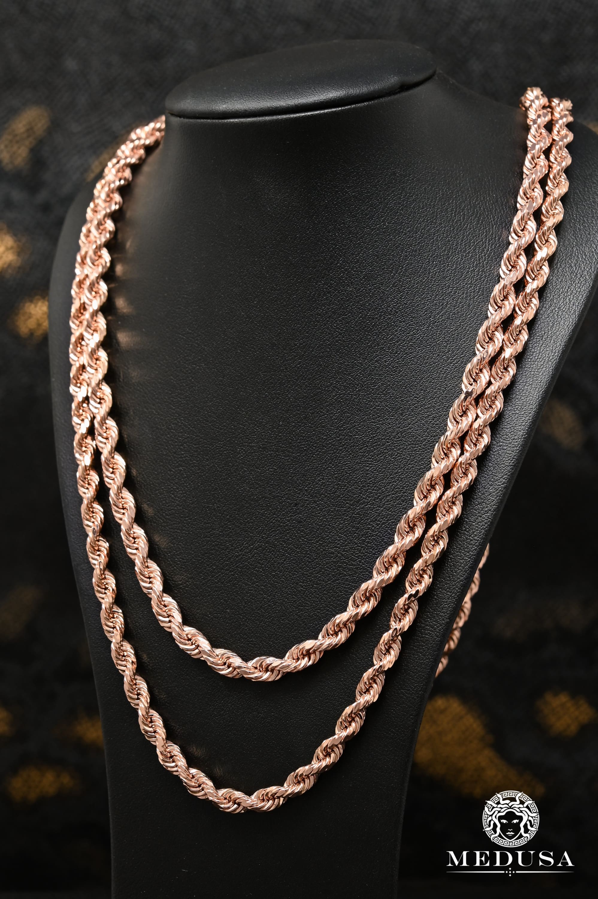 10K Gold Chain | 6mm chain Rope Rose gold