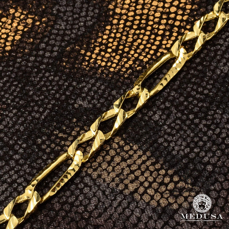 10K Gold Bracelet | Men&#39;s Bracelet 7.5mm Figaro Bracelet MA410