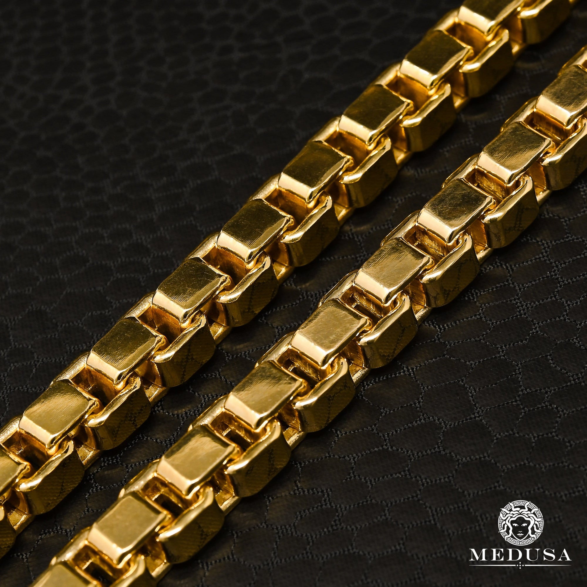 Chaîne en Or 10K | Chaîne 7mm Box Vénitienne