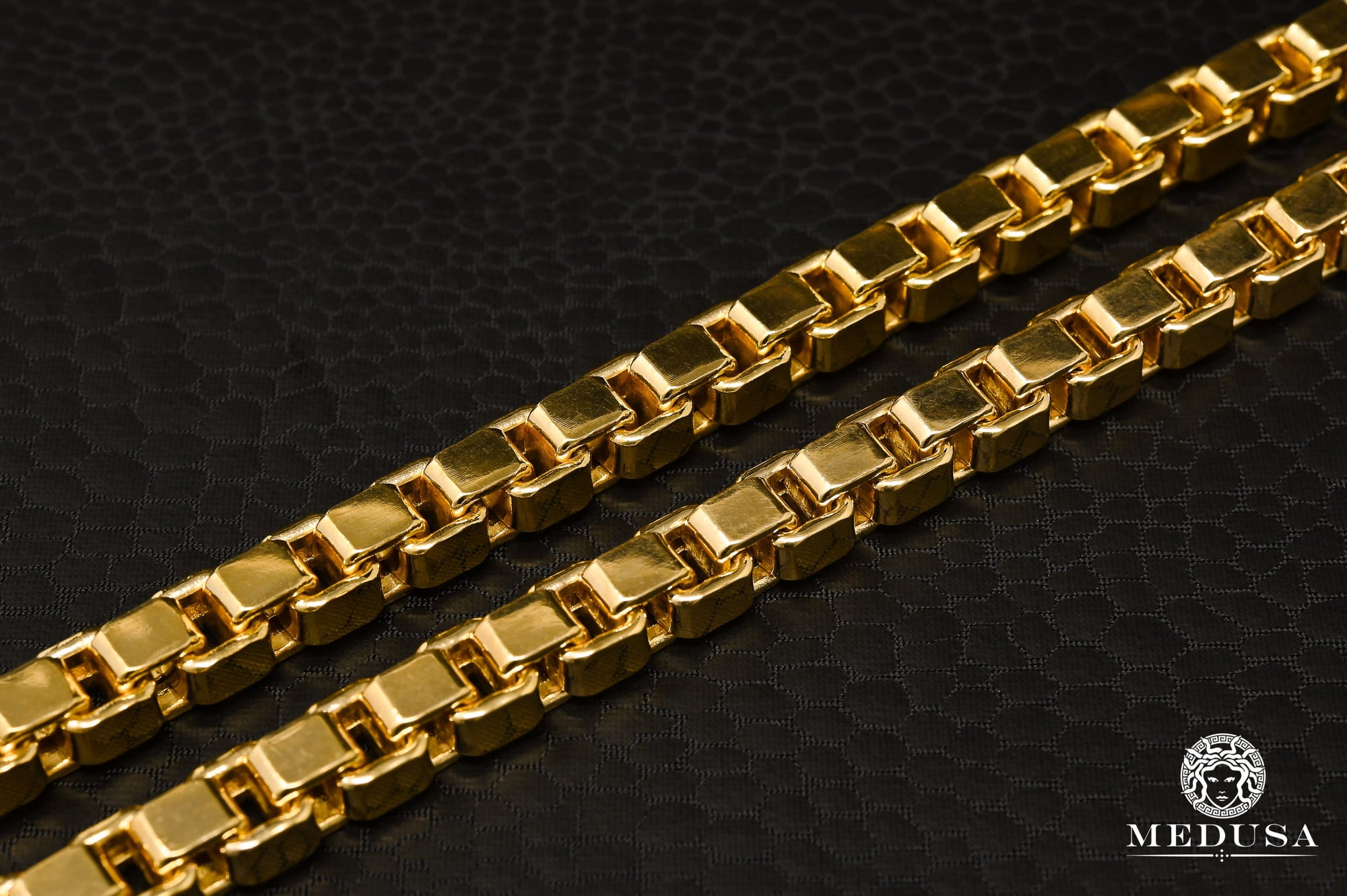 Chaîne en Or 10K | Chaîne 7mm Box Vénitienne