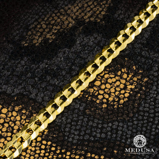 7mm Bracelet Flat Curb Link - 8'' / Or Jaune