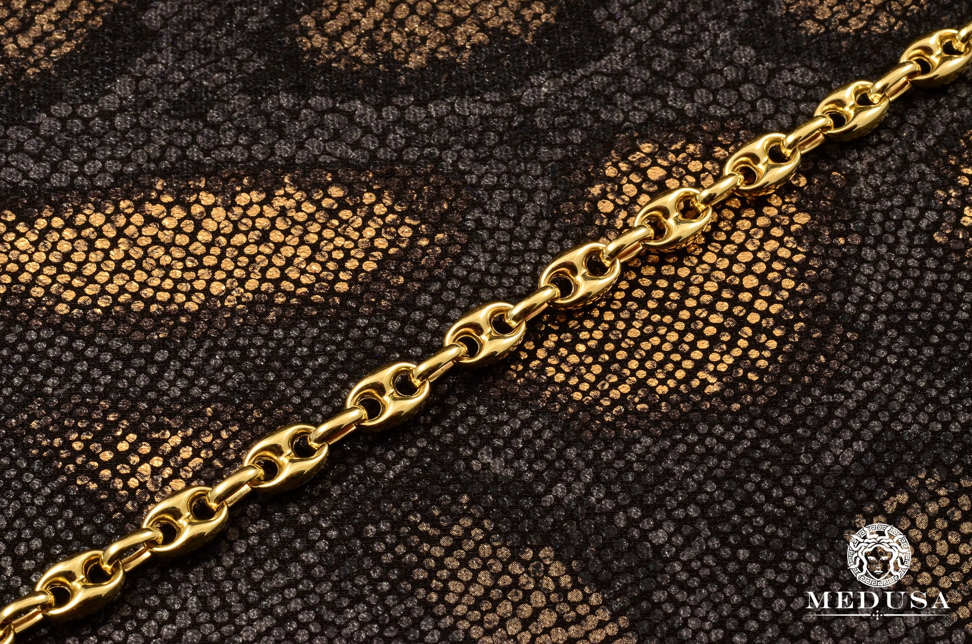 10K Gold Bracelet | Men's Bracelet 7mm Gucci Puff Link Bracelet