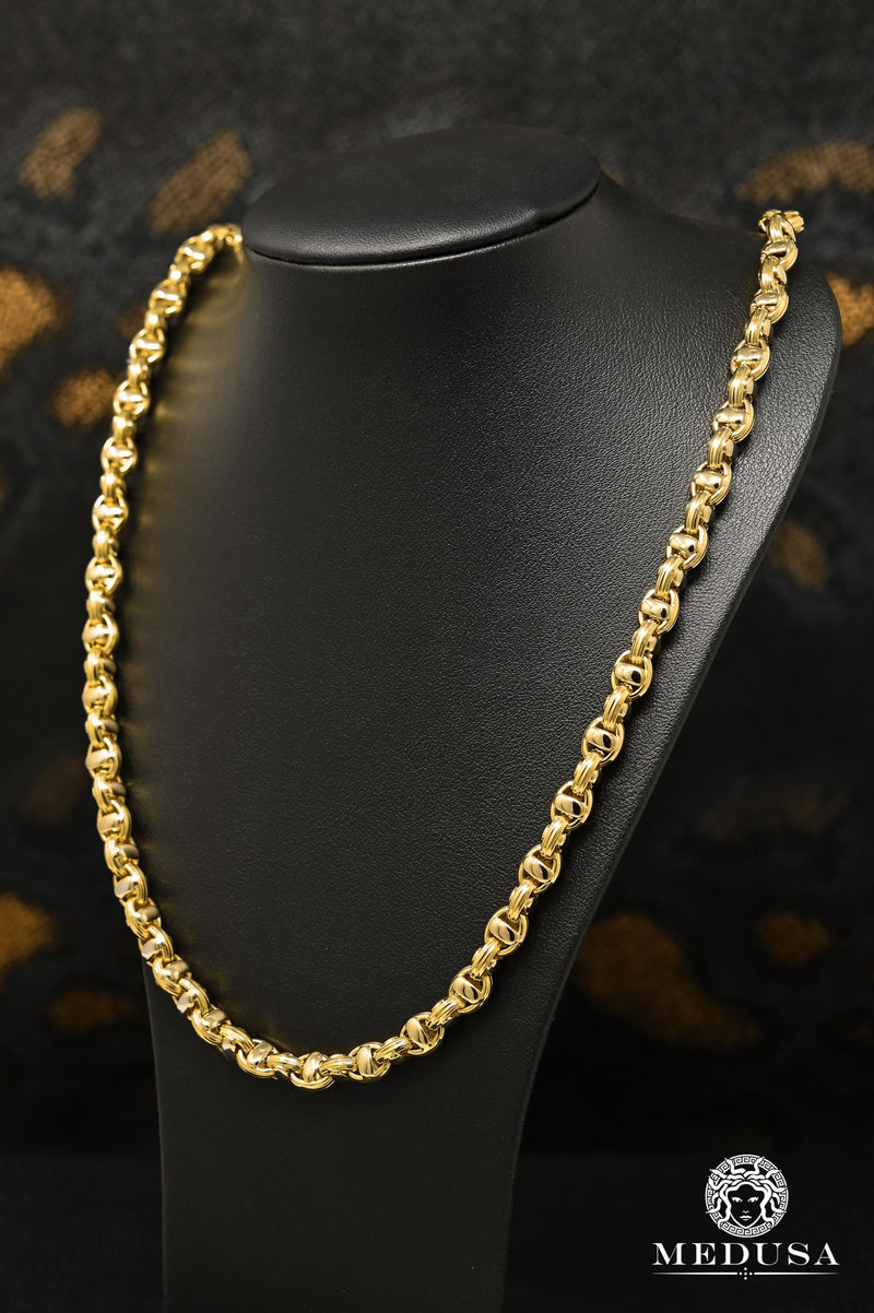 10K Gold Chain | Chain 7mm Bullet M3 24&#39;&#39; / Yellow Gold