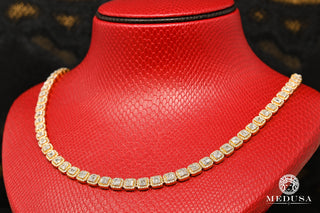 7mm Square Tennis Baguette - 22'' / Or Jaune