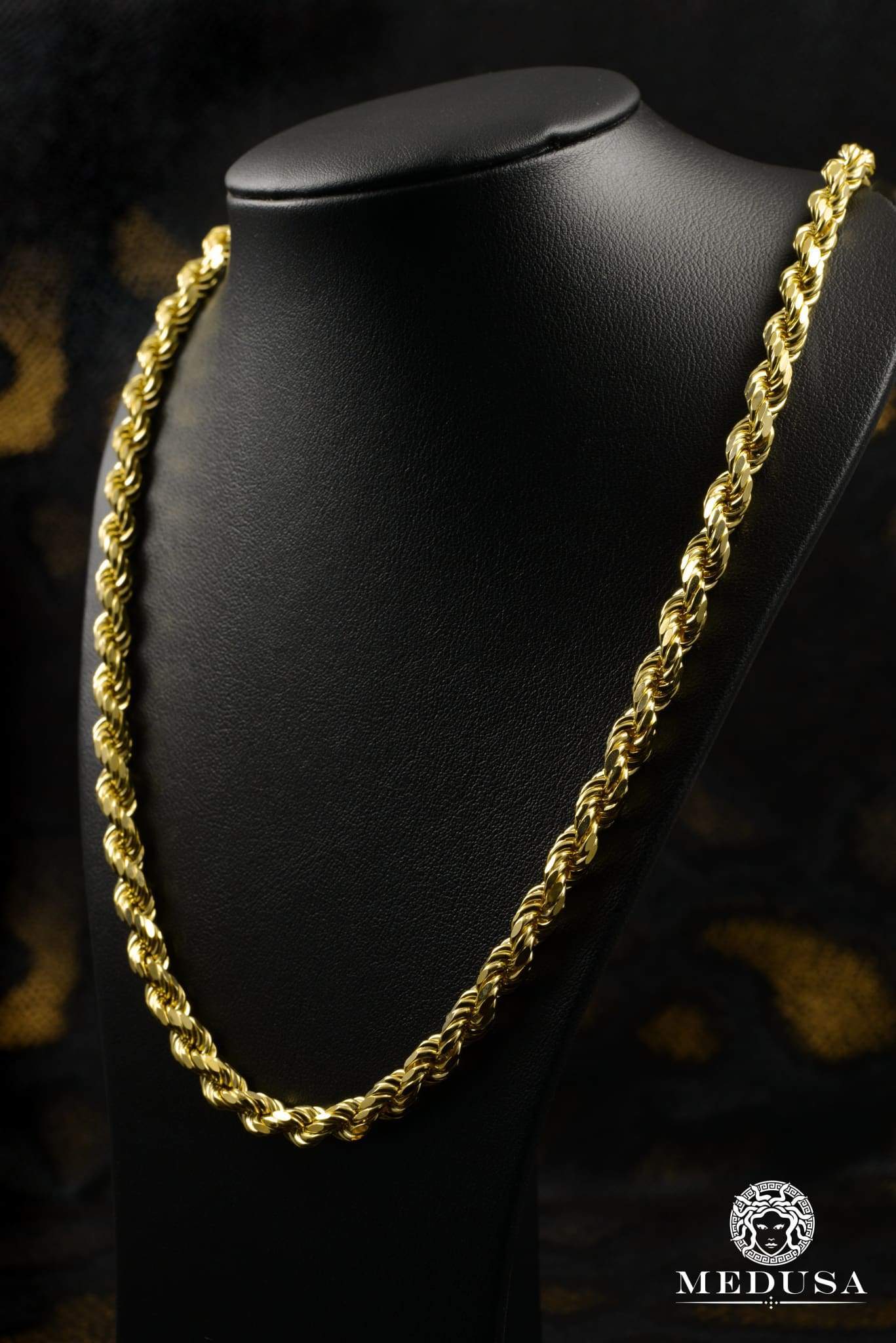 10K Gold Chain | 7mm chain Rope Diamond Cut