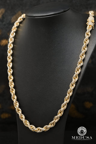 Diamante macizo de cuerda de 7 mm - 22'' / Oro amarillo