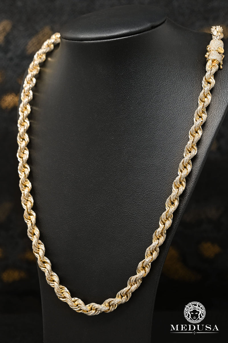 10K Gold Chain | 7mm chain Rope Solid Diamond