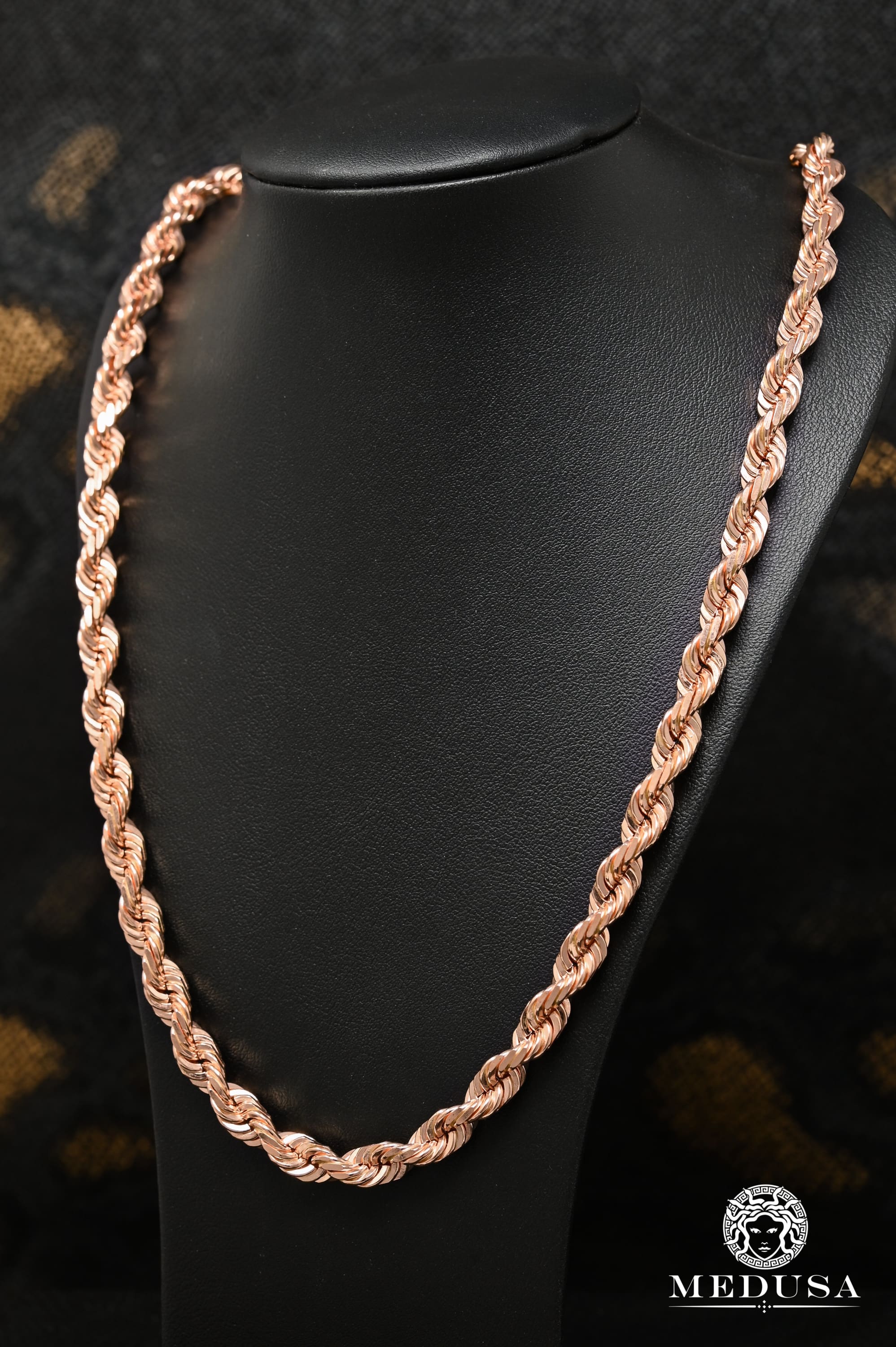 10K Gold Chain | 7mm chain Rope Solid Rose Gold