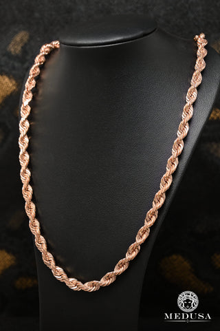 7mm Rope Solid Rose Gold  - 22'' / Rose Gold