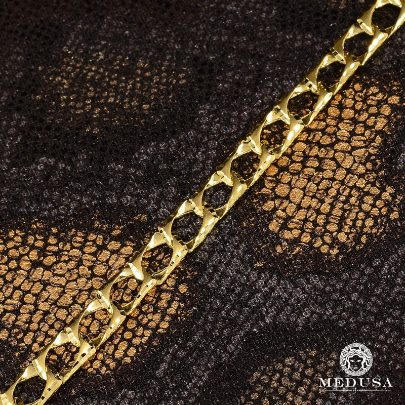 10K Gold Bracelet | Men&#39;s Bracelet 8mm Meshy Bracelet M-ALBERT