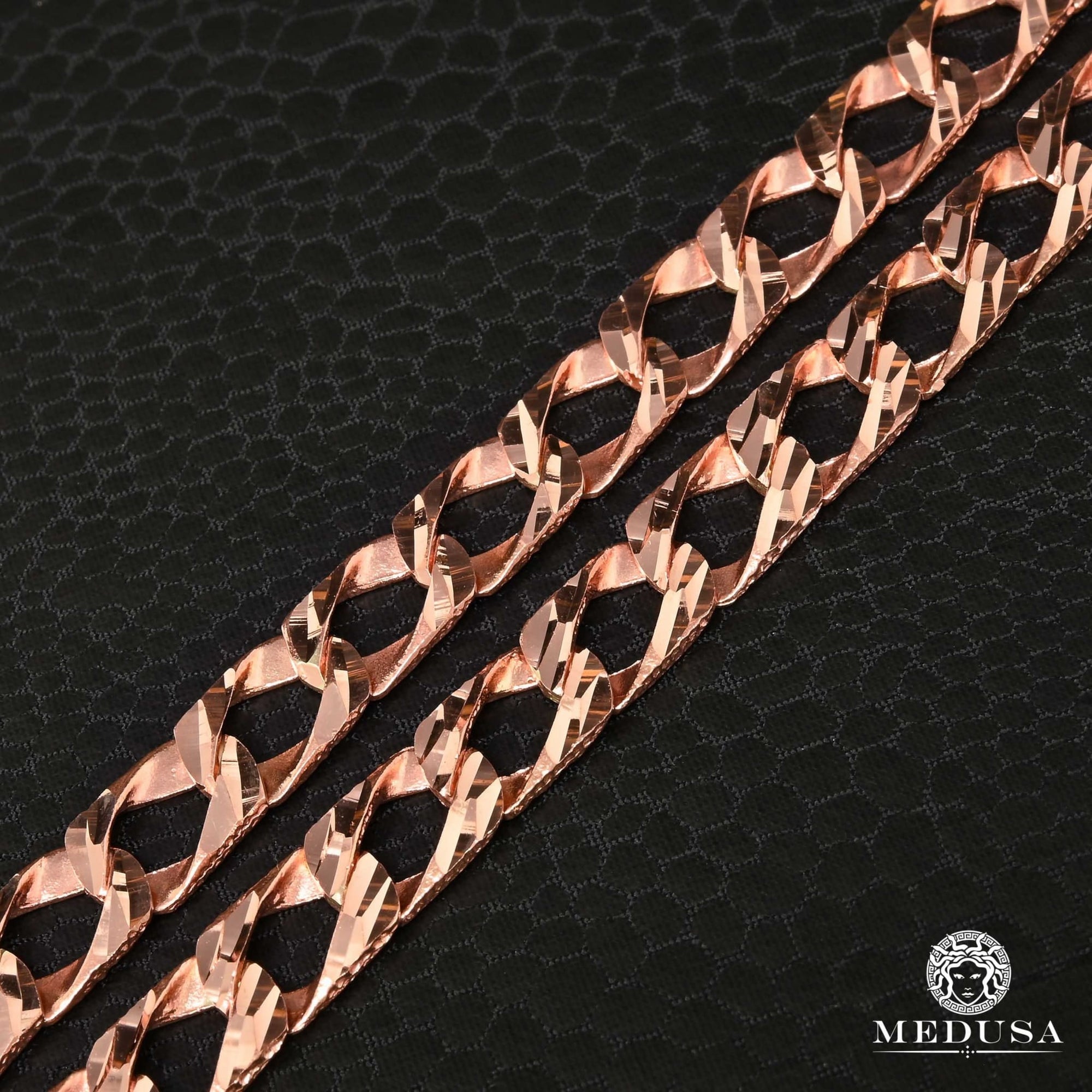 10K Gold Bracelet | Men's Bracelet 8mm Meshy M150 Rose Gold Bracelet