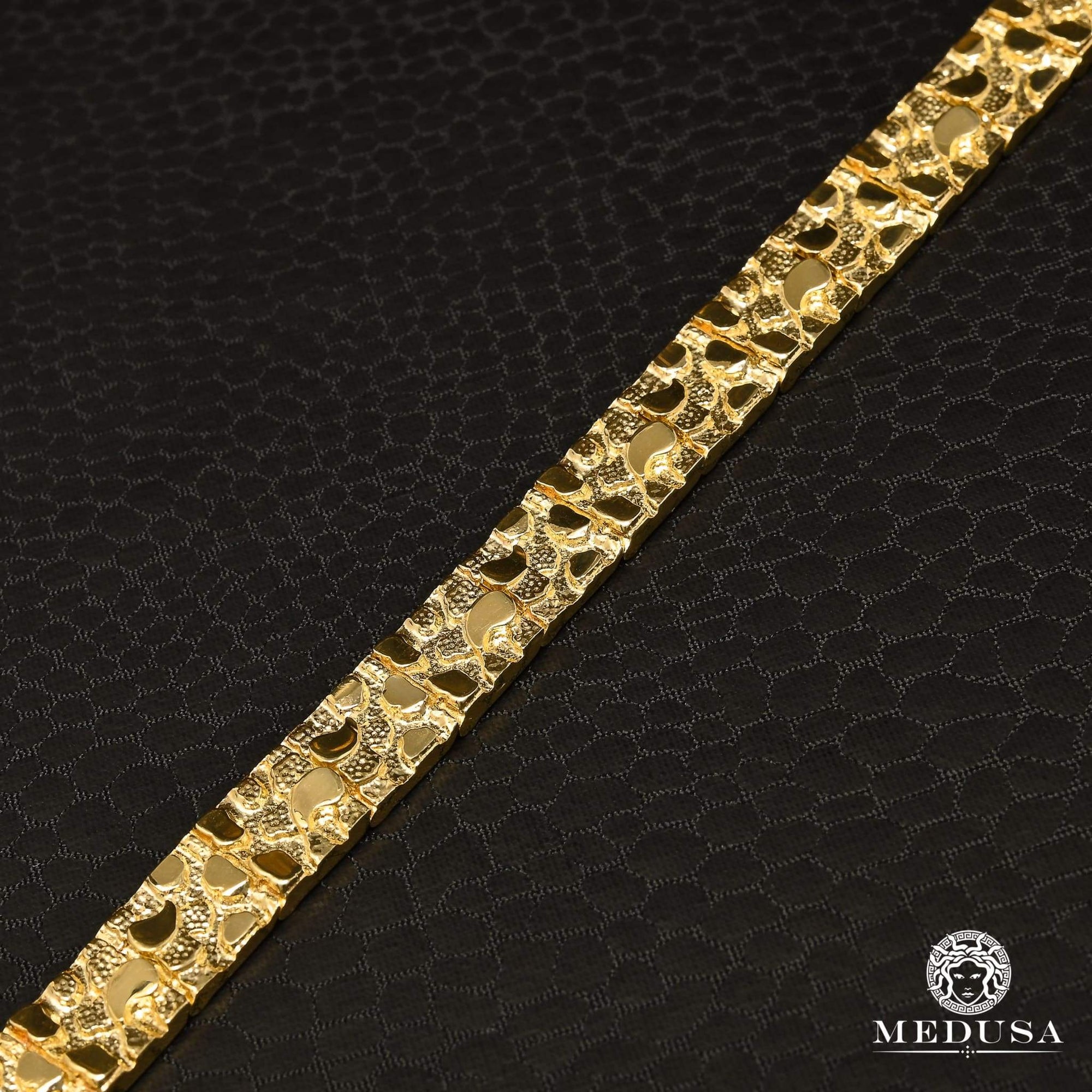10K Gold Bracelet | Men's Bracelet 8mm Nugget Bracelet 8.5'' / Yellow Gold