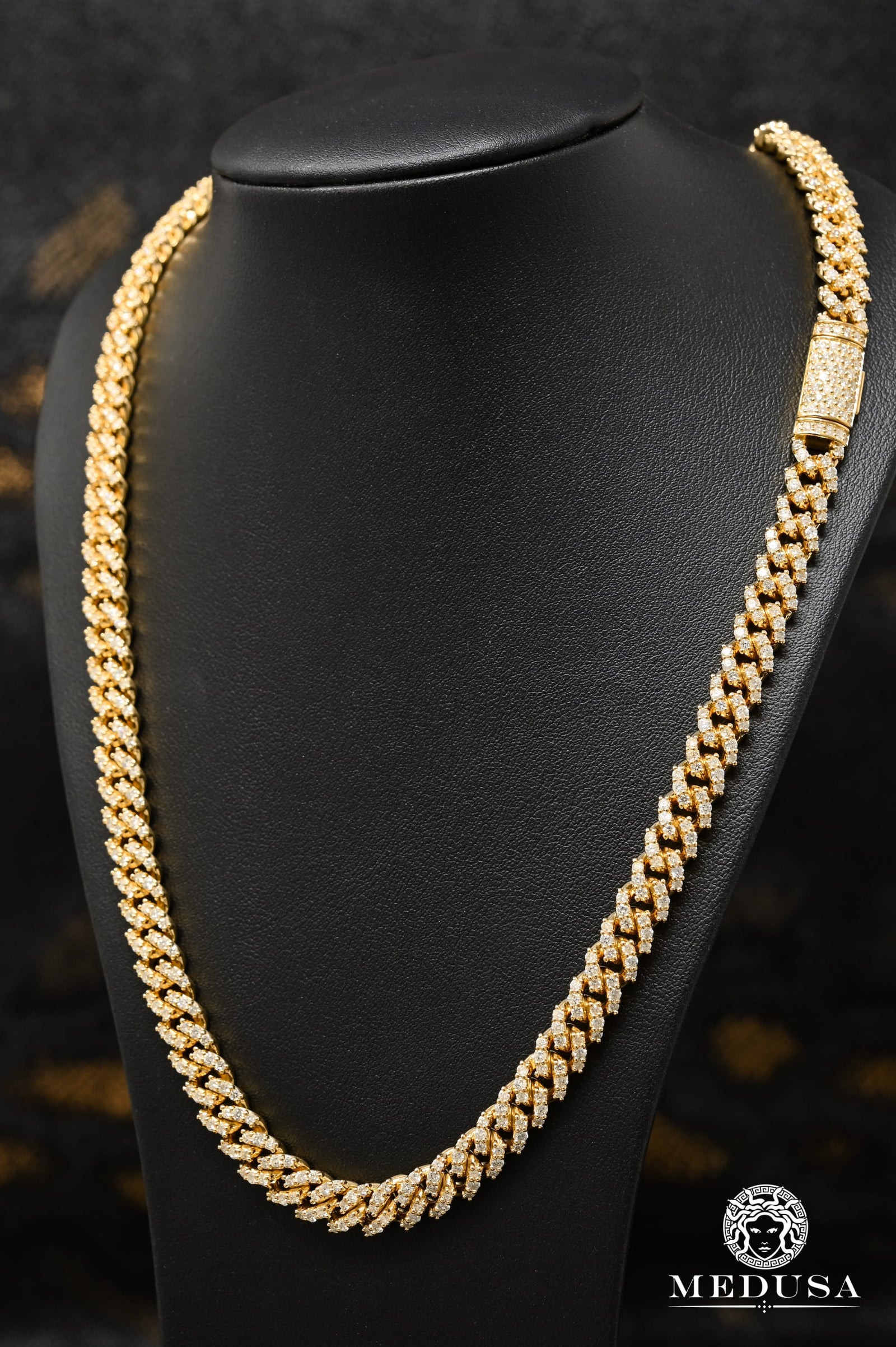 Chaîne à Diamants en Or 14K | Chaîne 8mm Cuban Prong Diamant