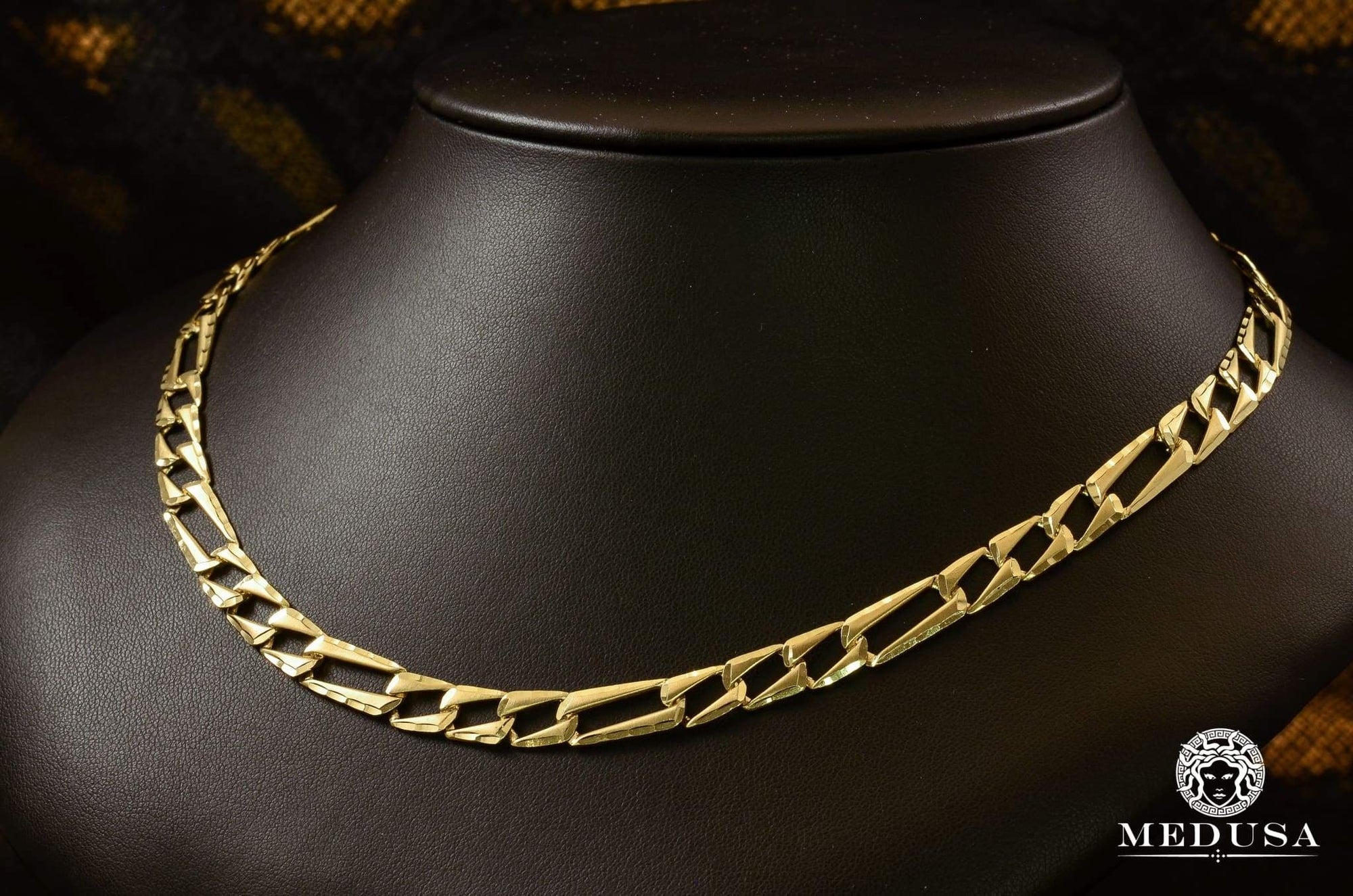 10K Gold Chain | Curb Chain 8mm Figaro MA41
