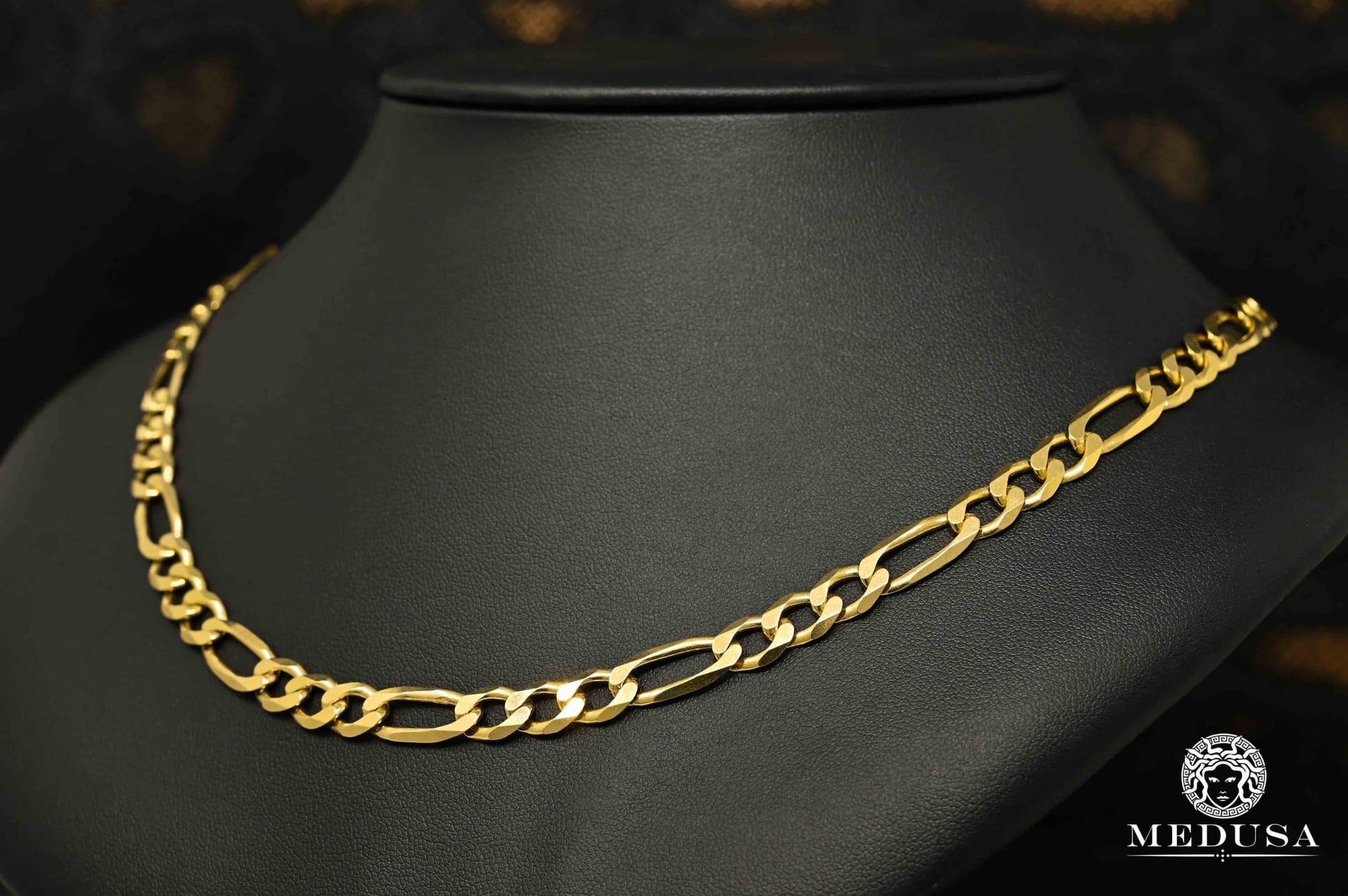 10K Gold Chain | Curb Chain 8mm Figaro Solid