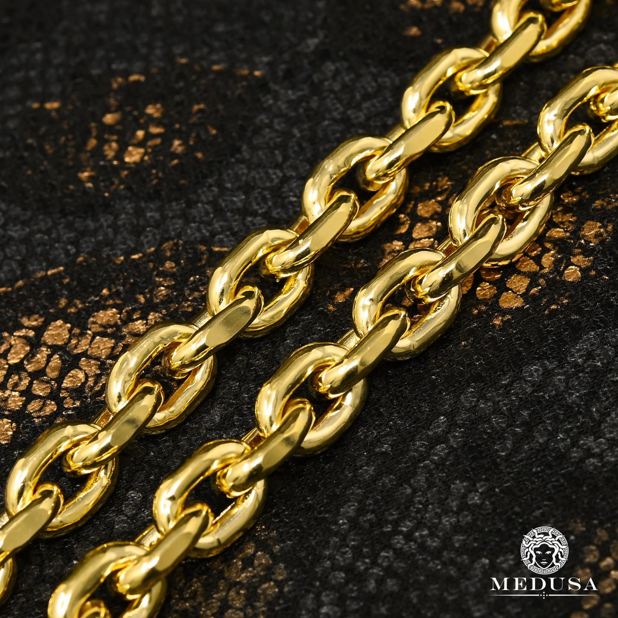 Rope Chain Hermes Link Diamond Chain Gold Plated Mens Hermes Link